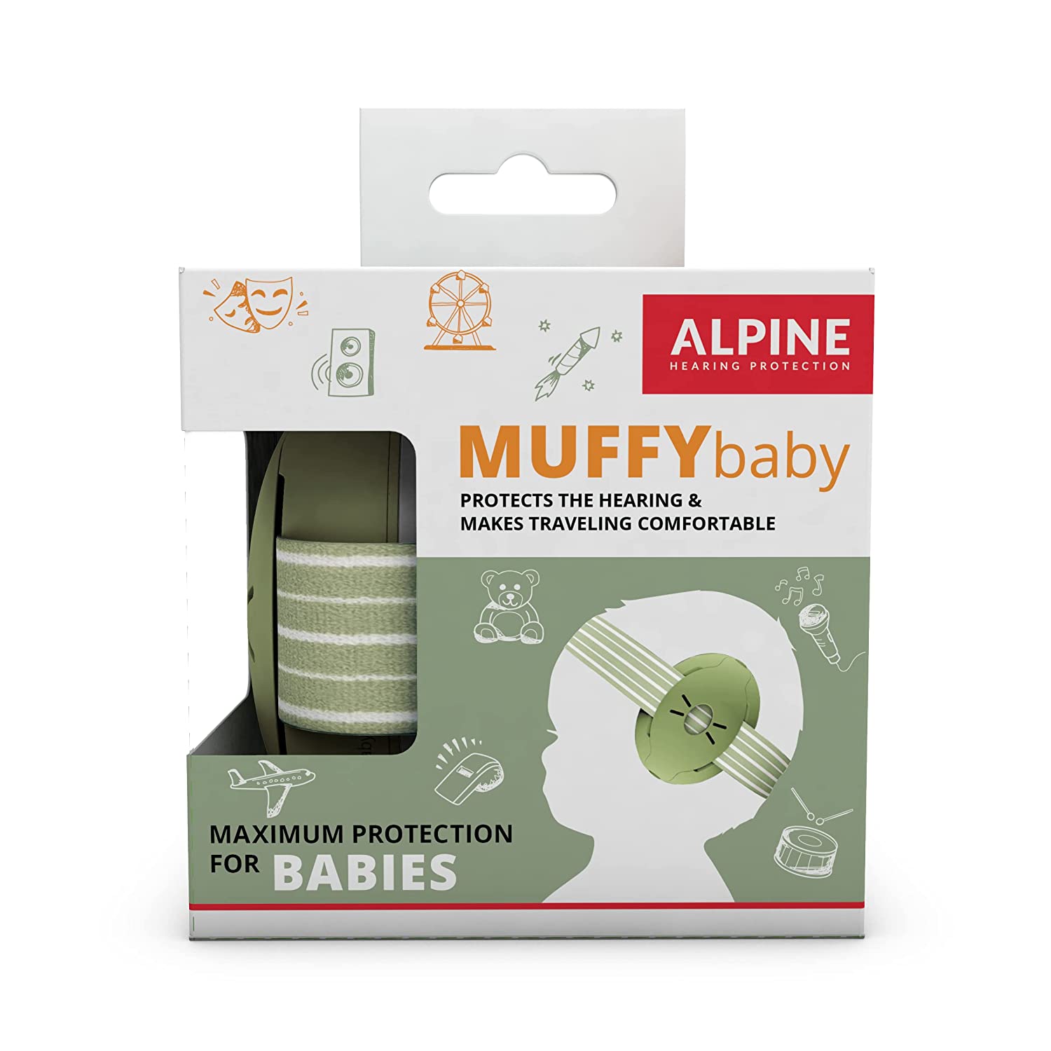 Alpine Muffy Baby Ear Protection for Babies and Toddlers up to 36 Months - CE & ANSI Certified - Noise Reduction Earmuffs - Comfortable Baby Headphones Against Hearing Damage & Improves Sleep - Black - Image 6